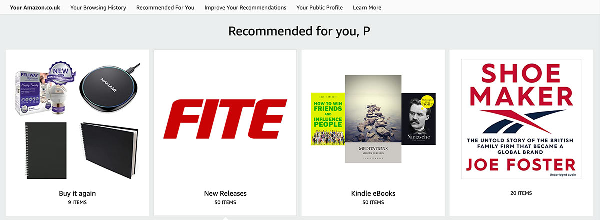 Amazon recommendations