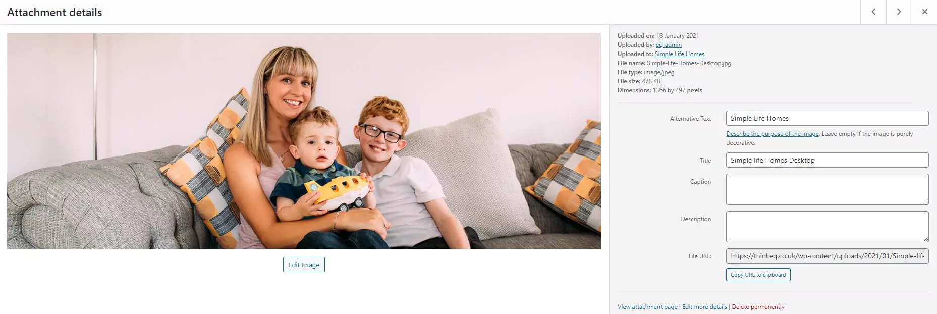 WordPress Media Library Image Editing