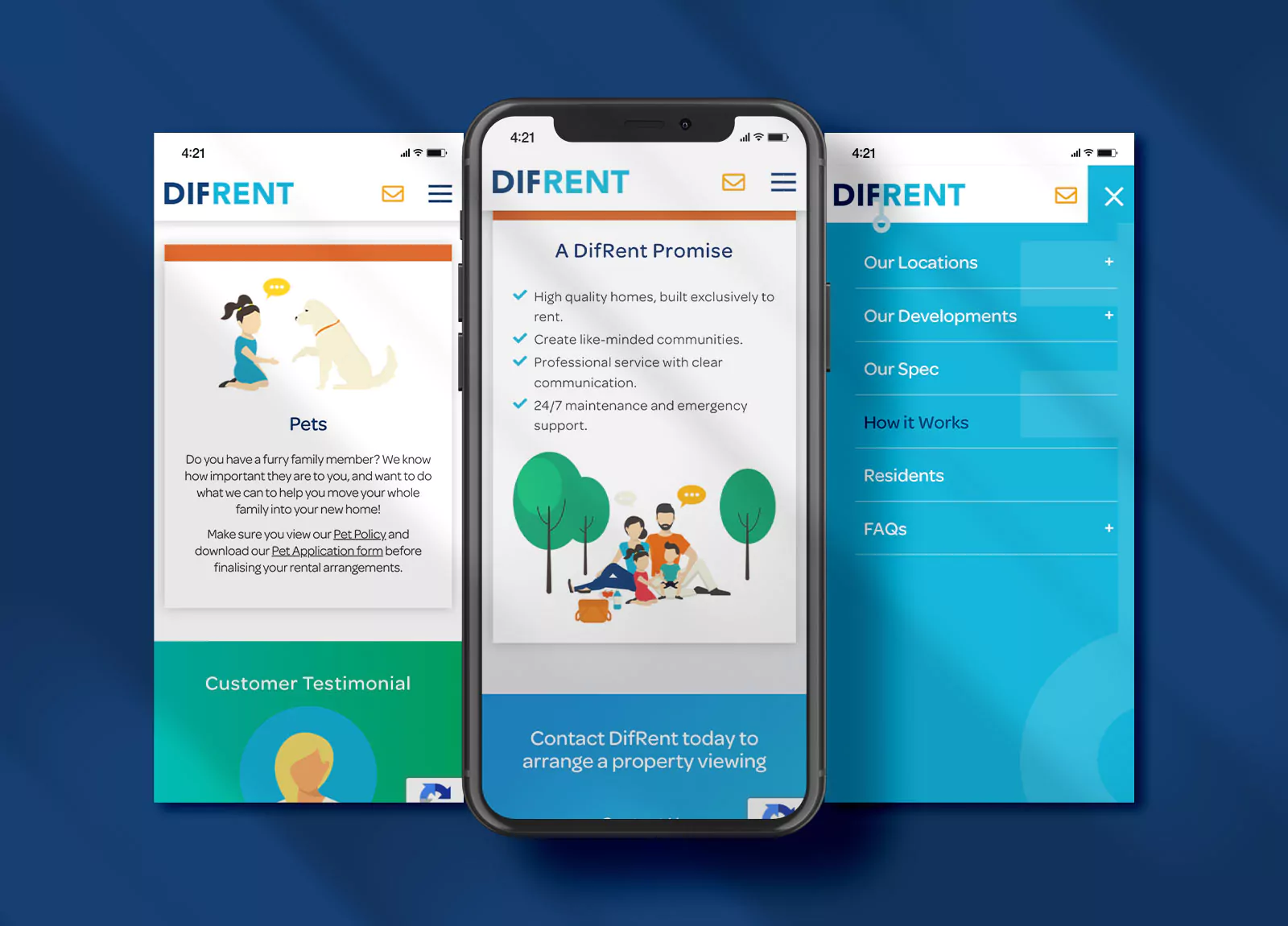 DifRent Mobile Views