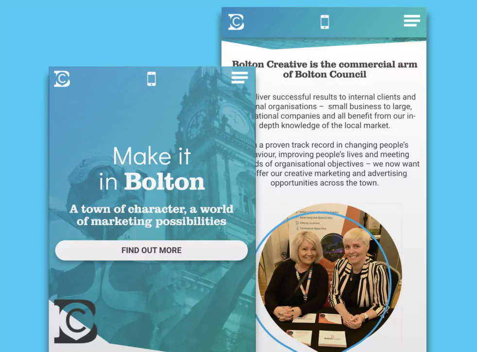 Bolton Creative Mobile Site